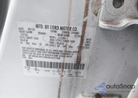 2011 Ford Edge Limited from USA, damaged, VIN 2FMDK3KC8BBA21728